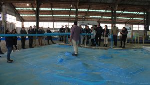 Directores Dirplan conocen el Modelo Físico 2D y 3D para el diseño de Caleta de pescadores artesanales en sector roca la baja de Valparaíso.